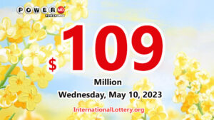 一名玩家赢得了百万美元的奖金，现时的 Powerball 赏金为 109,000,000 美元。